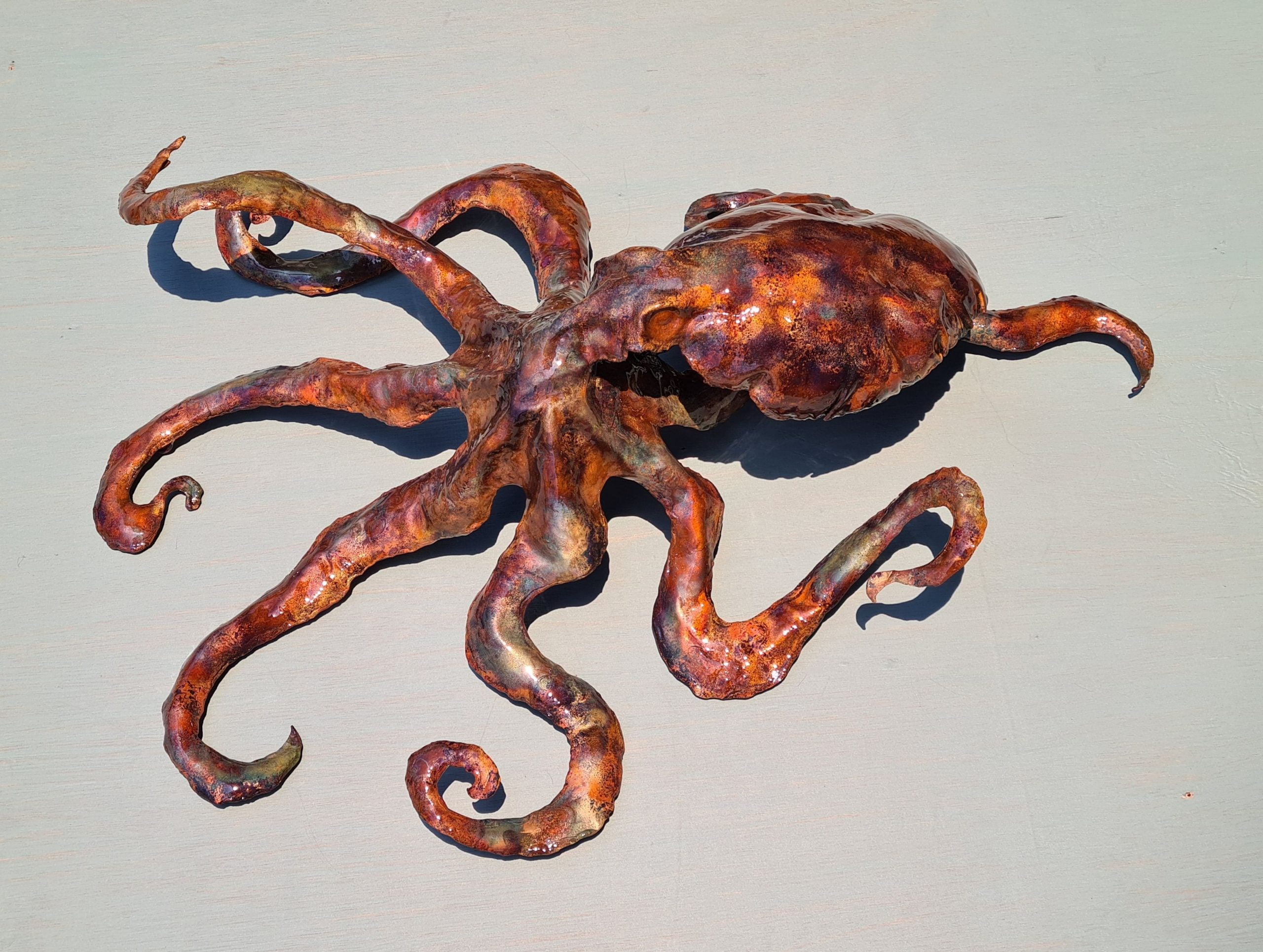 Emily Stone Copper Octopus Sculpture 5 side